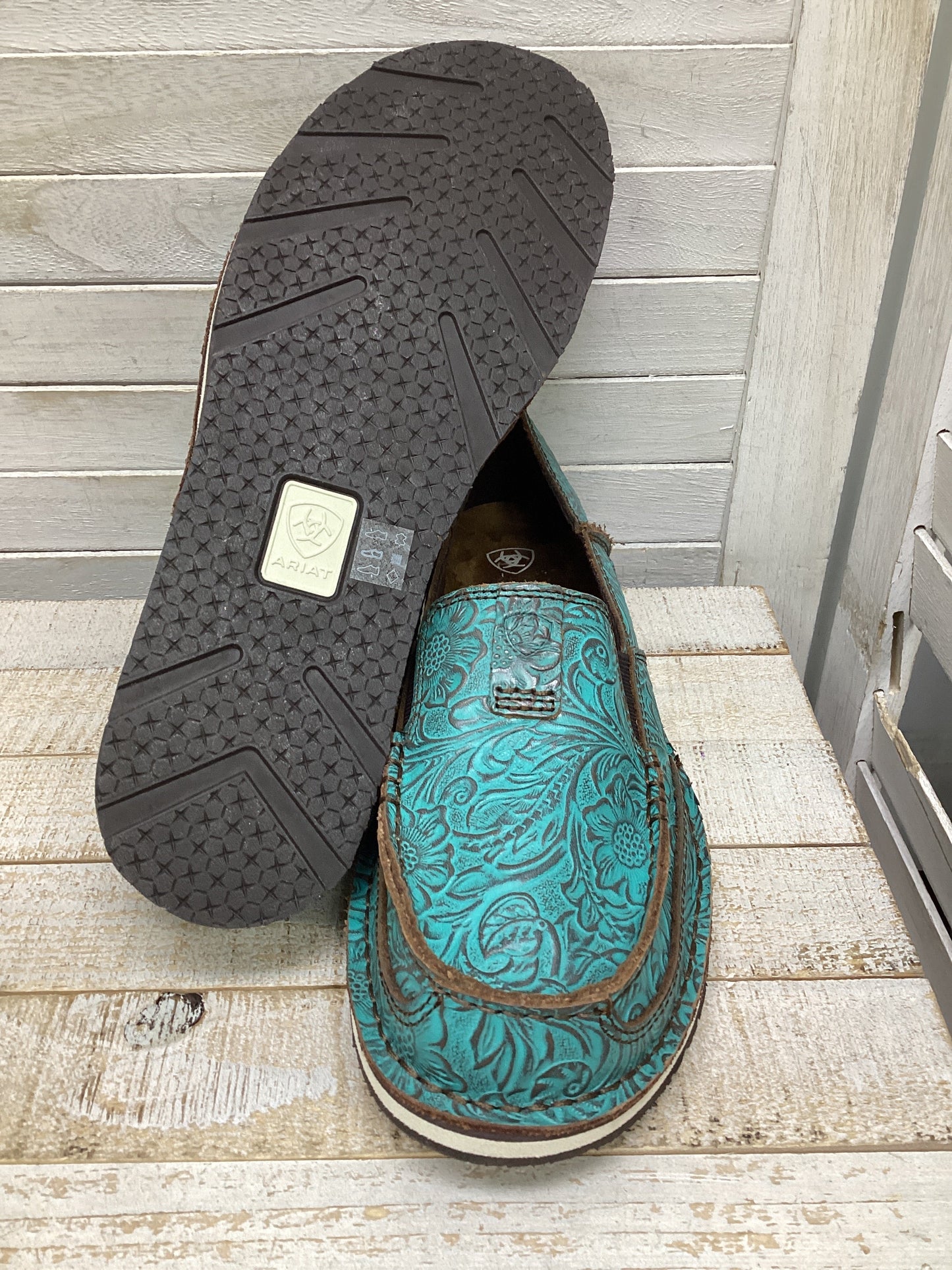 Shoes Flats By Ariat In Teal, Size: 11