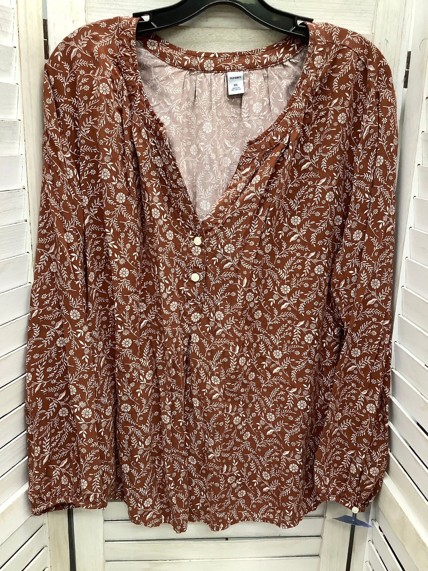 Top Long Sleeve By Old Navy In Floral Print, Size: 2x