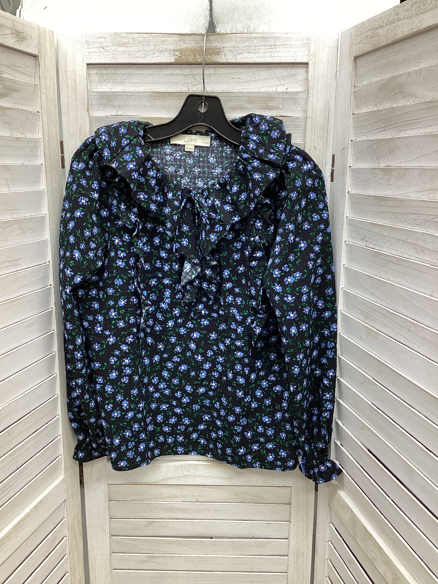 Top Long Sleeve By Loft In Floral Print, Size: S