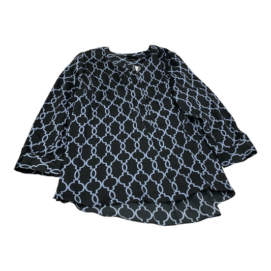 Blouse Long Sleeve By Lane Bryant In Black & Blue, Size: 4x