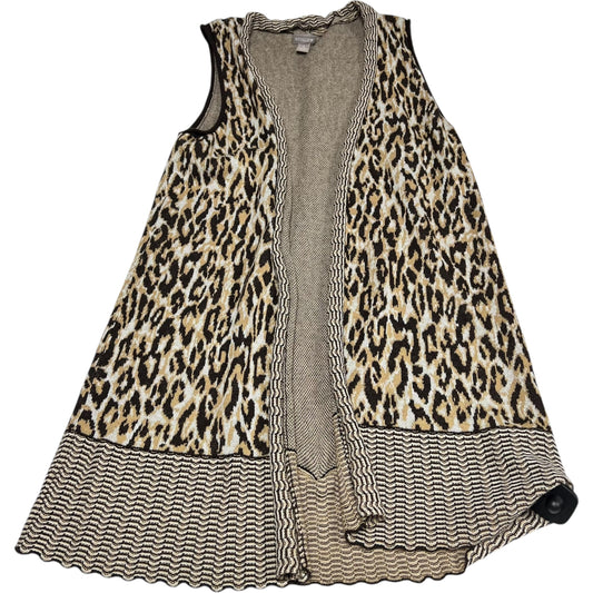 Vest Sweater By Chicos In Animal Print, Size: M