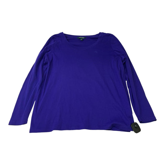 Top Long Sleeve Basic By Ralph Lauren In Purple, Size: 1x