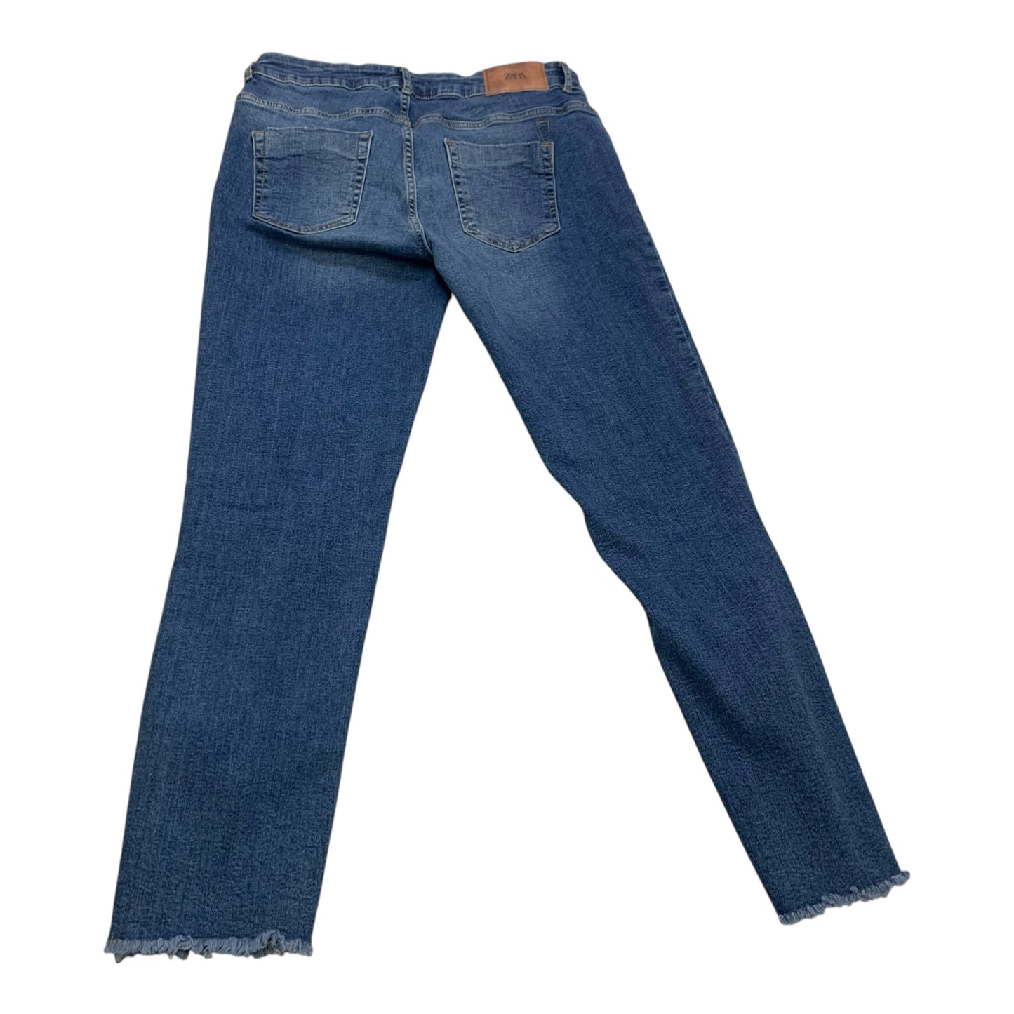 Jeans Straight By Zara In Blue Denim, Size: 12