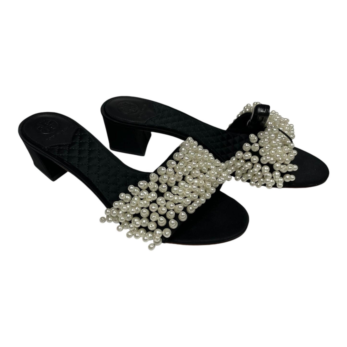 Sandals Designer By Tory Burch In Black & White, Size: 9