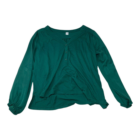 Top Long Sleeve Basic By Old Navy In Green, Size: S