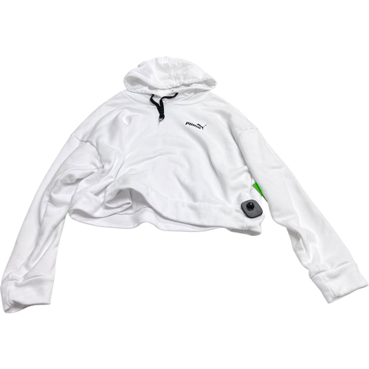 Athletic Sweatshirt Hoodie By Puma In White, Size: L