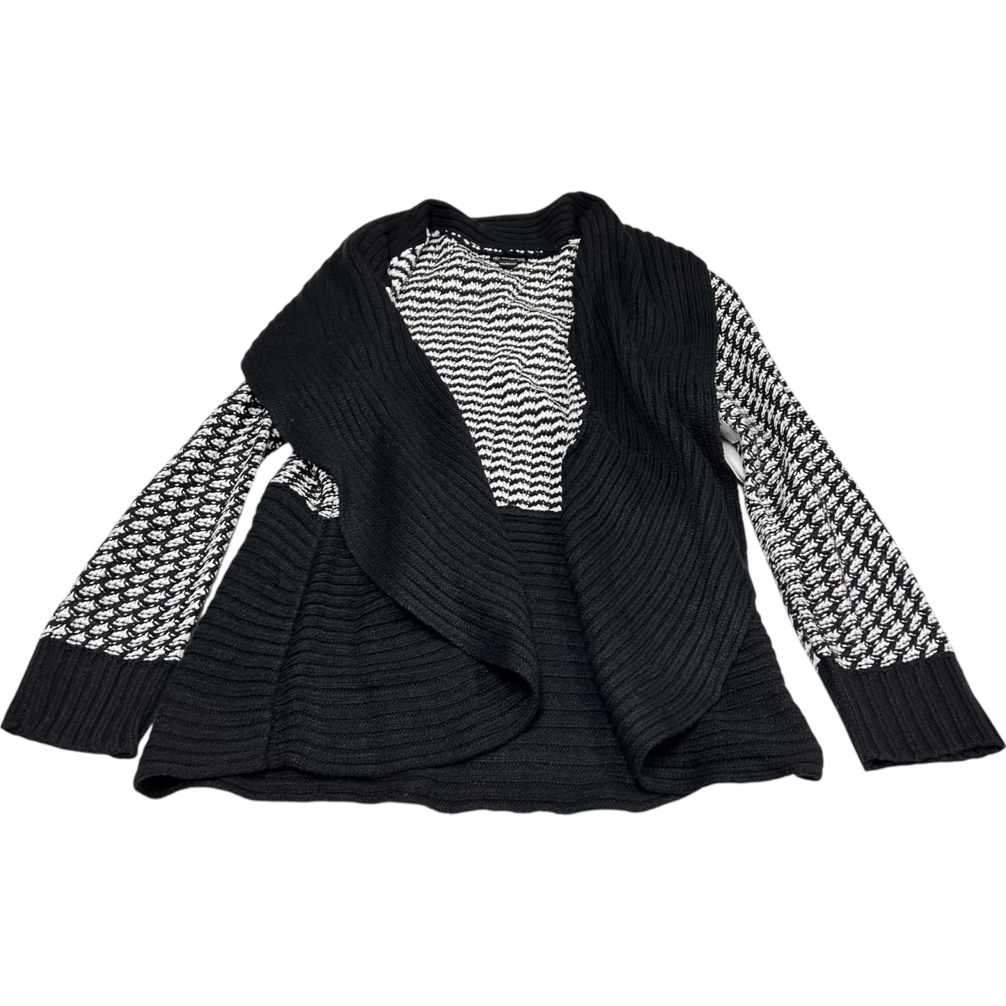 Sweater Cardigan By New Directions In Black & White, Size: Lp