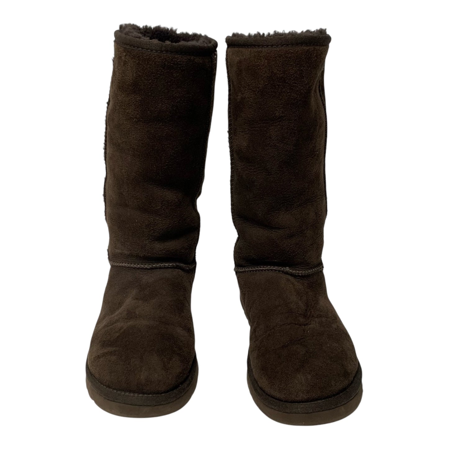 Boots Designer By Ugg In Brown, Size: 7