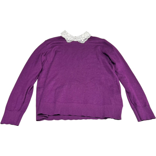 Top Long Sleeve By Cable And Gauge In Purple, Size: L