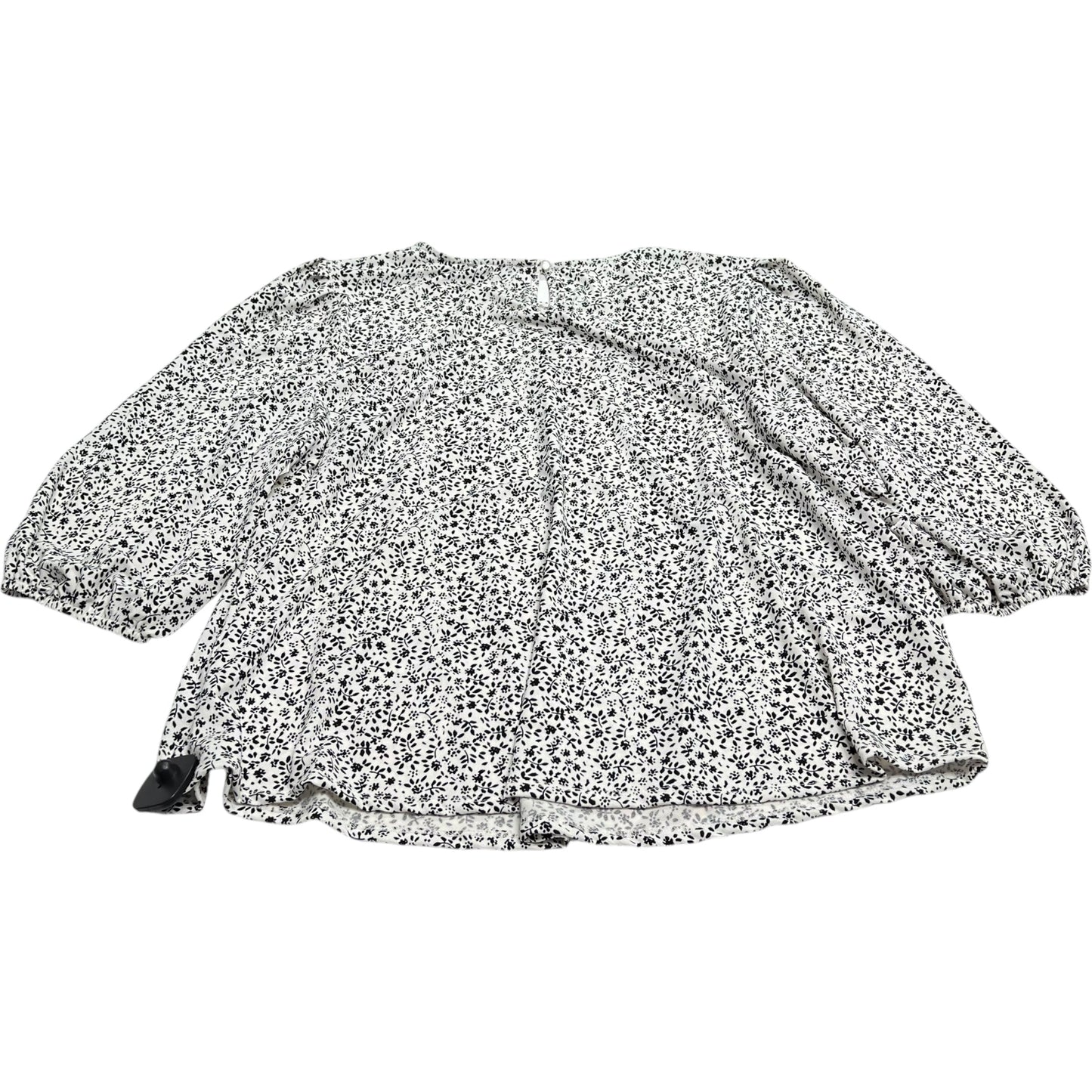 Top 3/4 Sleeve By Adrianna Papell In Black & White, Size: 3x