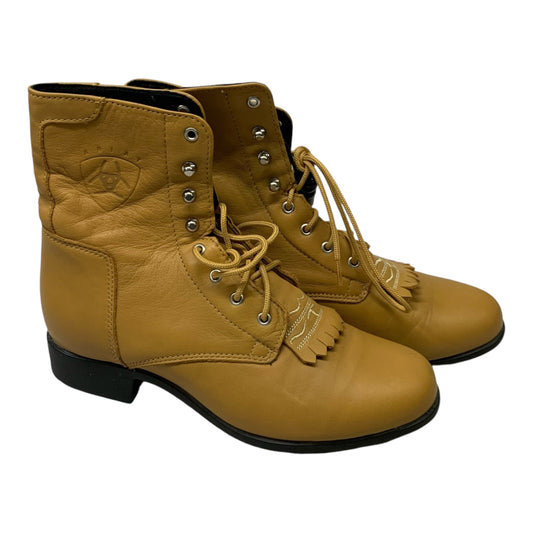 Boots Ankle Heels By Ariat In Yellow, Size: 6.5