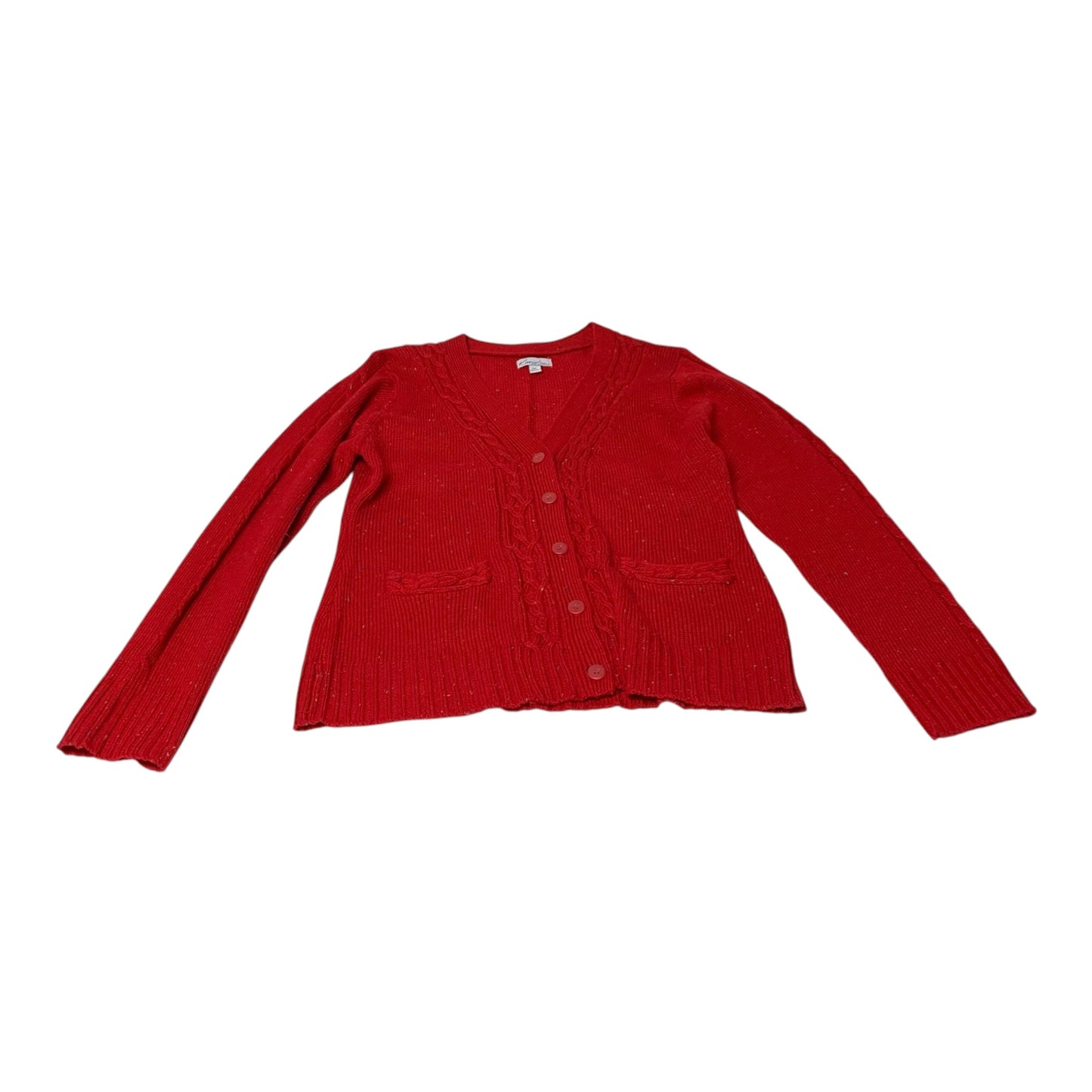 Sweater Cardigan By Kim Rogers In Red, Size: Petite Large