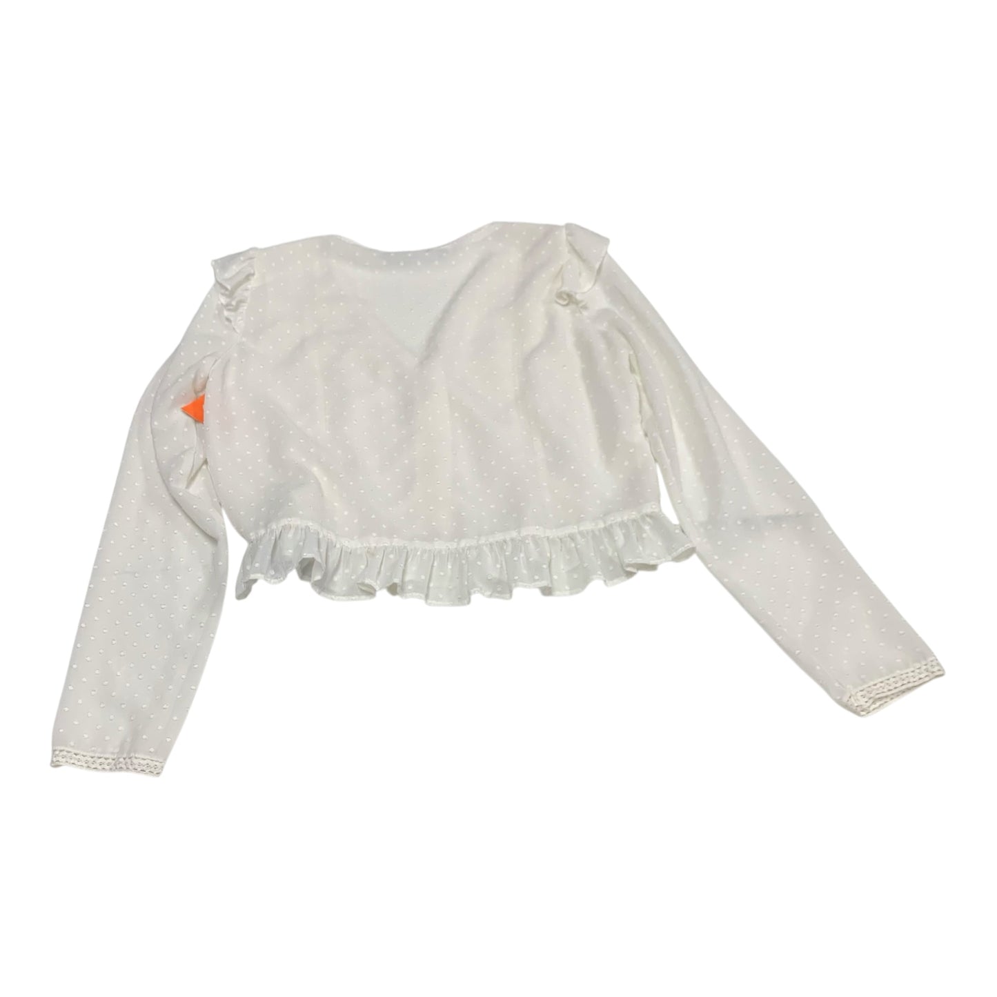 Top Long Sleeve By Zara In White, Size: S