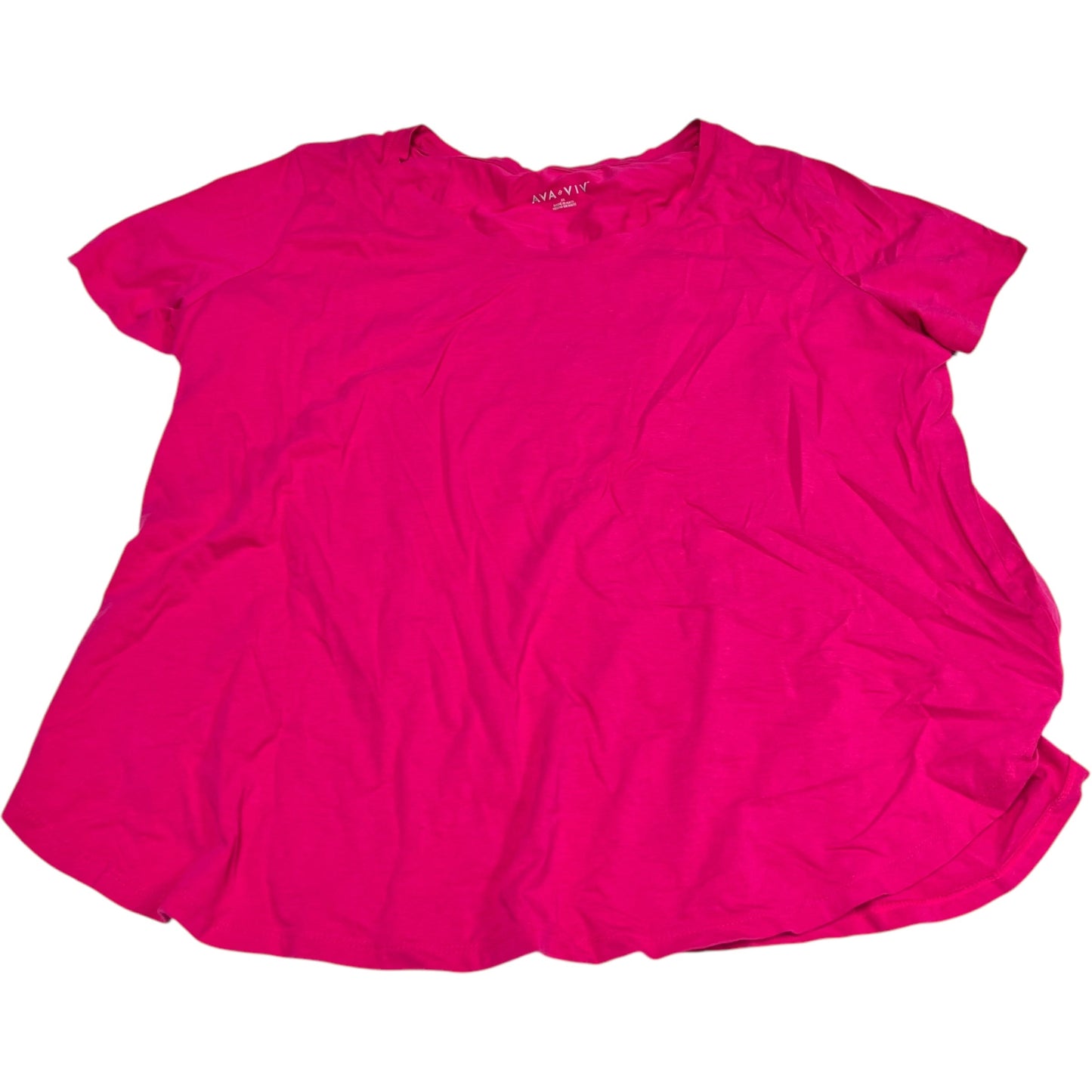 Top Short Sleeve Basic By Ava & Viv In Pink, Size: 2x