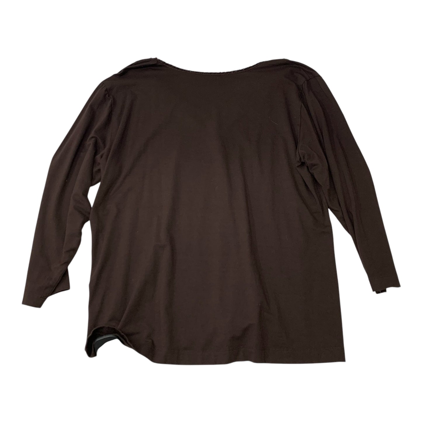 Top 3/4 Sleeve By Chicos In Brown, Size: Xs