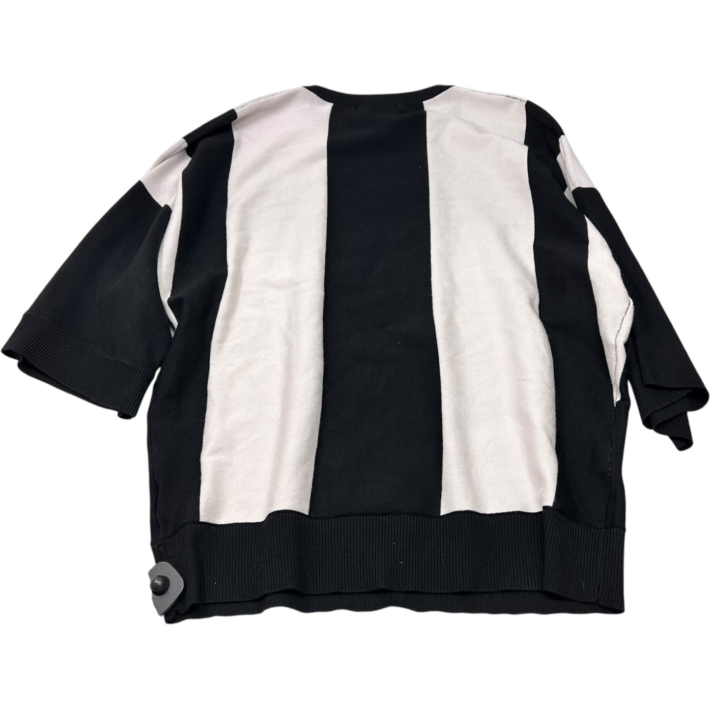 Top Long Sleeve By Magaschoni In Black & Cream, Size: L