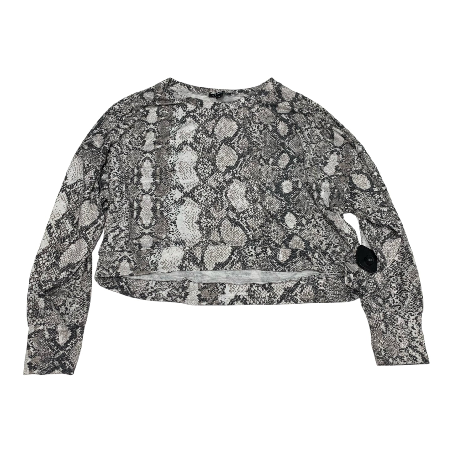 Top Long Sleeve By Express In Snakeskin Print, Size: Xs