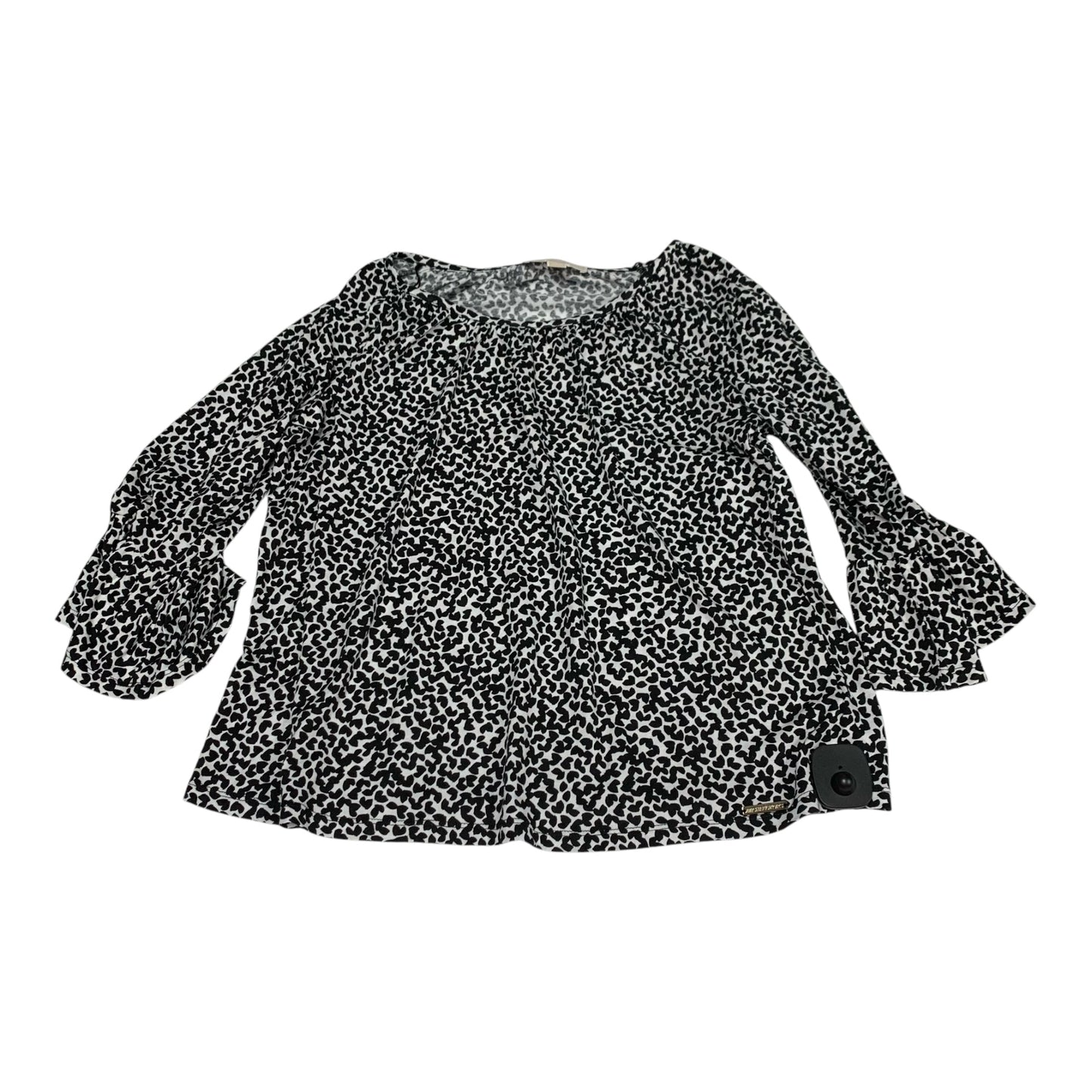 Top Long Sleeve By Michael By Michael Kors In Black & White, Size: M