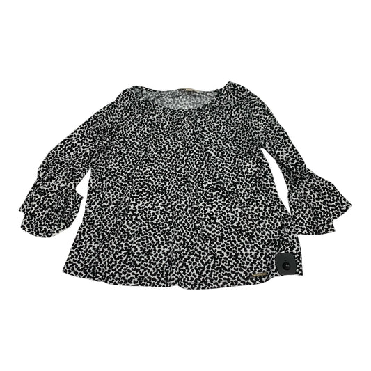 Top Long Sleeve By Michael By Michael Kors In Black & White, Size: M