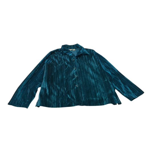 Top Long Sleeve By Aparenza In Teal, Size: Xl