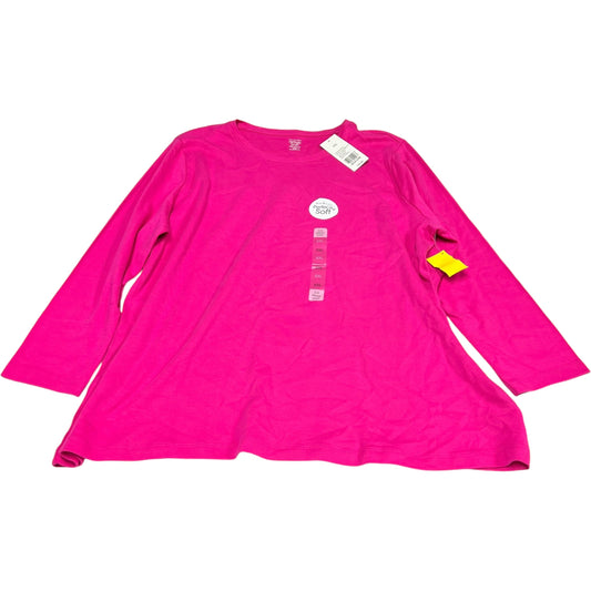 Top Long Sleeve By Kim Rogers In Pink, Size: 1x