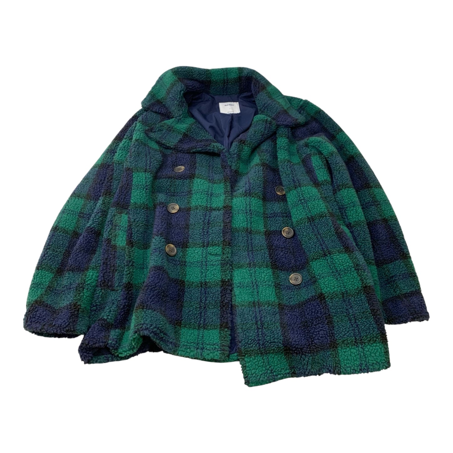 Coat Faux Fur & Sherpa By Old Navy In Blue & Green, Size: L