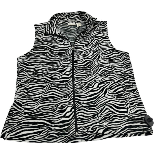 Vest Fleece By Kim Rogers In Black & White, Size: Xl