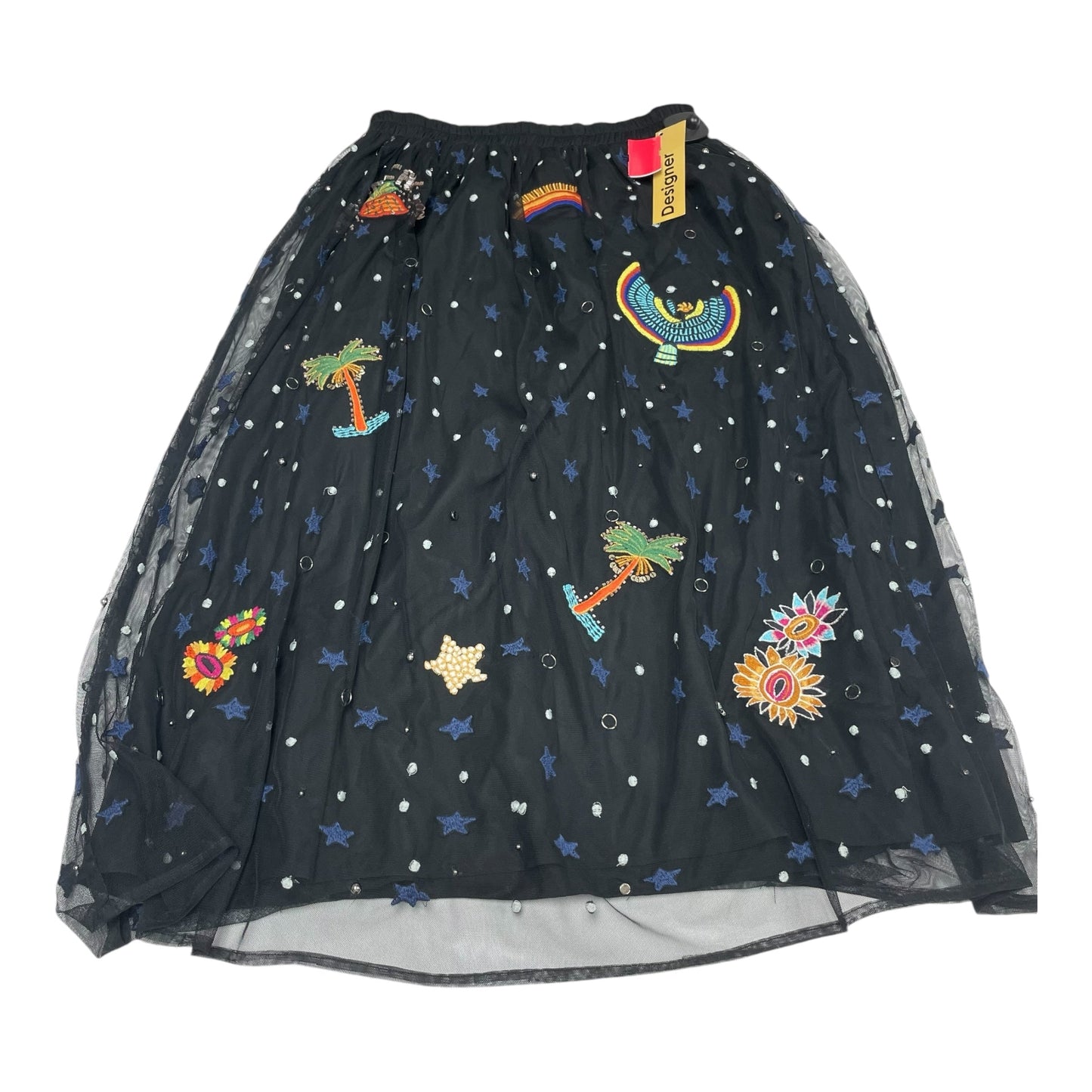 Skirt Designer By Farm Rio In Black, Size: L