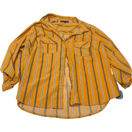 Top Long Sleeve By Adrienne Vittadini In Yellow, Size: Xl