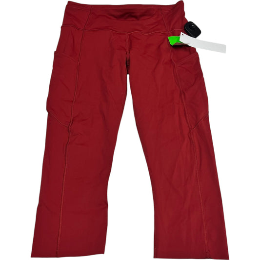 Athletic Legging Capris By Lululemon In Red, Size: S