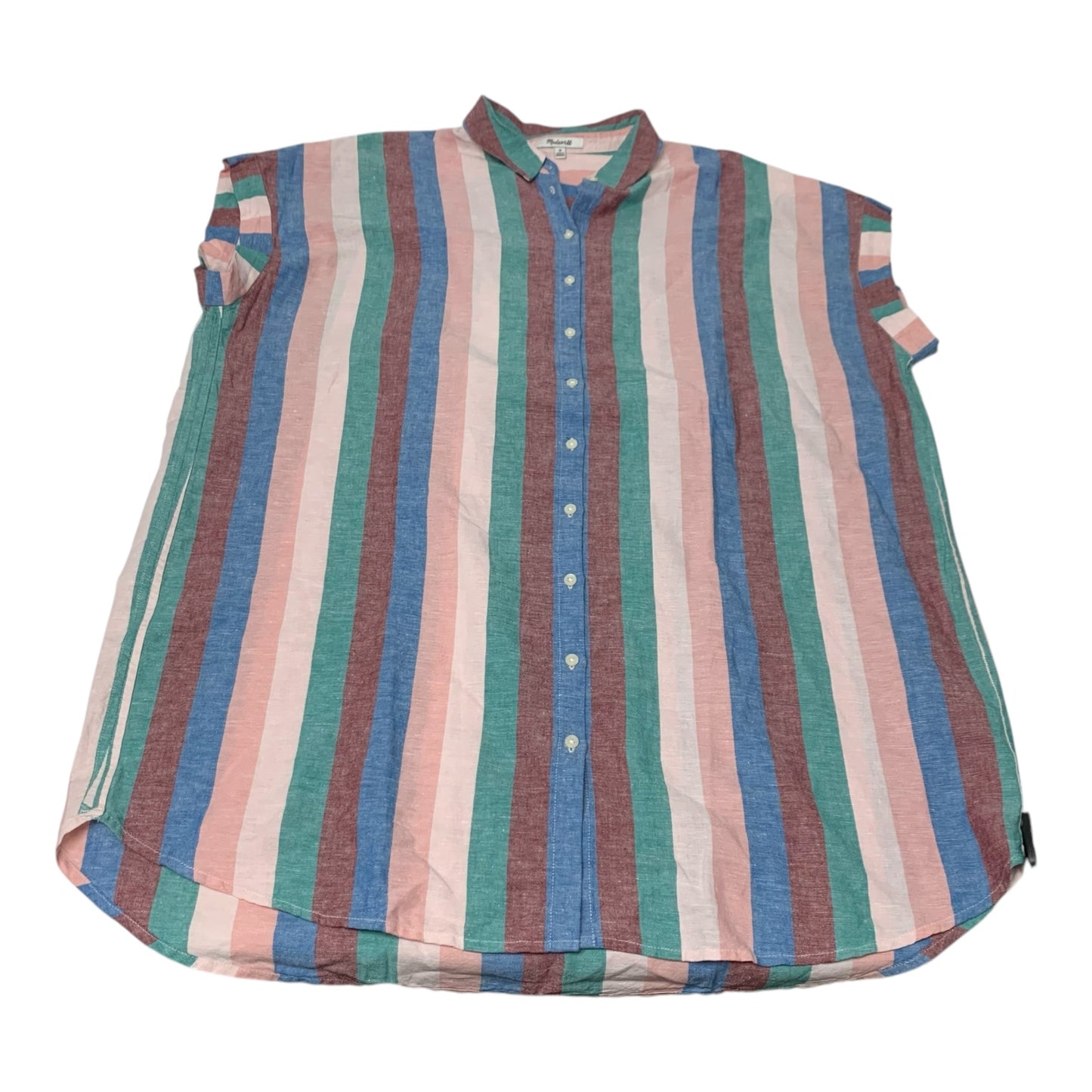 Top Short Sleeve By Madewell In Striped Pattern, Size: 2x