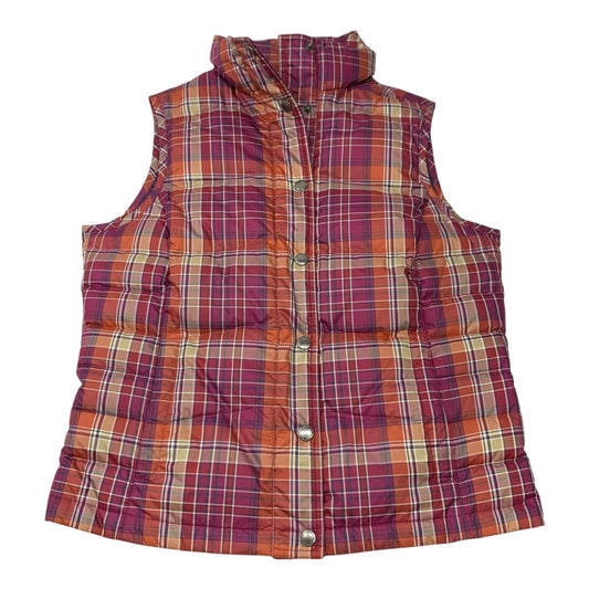 Vest Puffer & Quilted By Lands End In Plaid Pattern, Size: Xsp