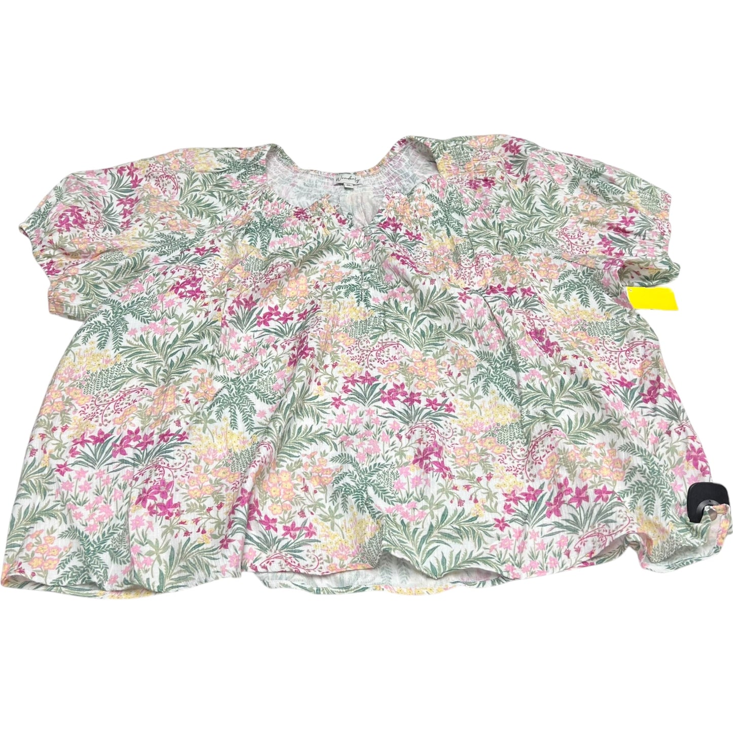 Top Short Sleeve By Wonderly In Floral Print, Size: 3x