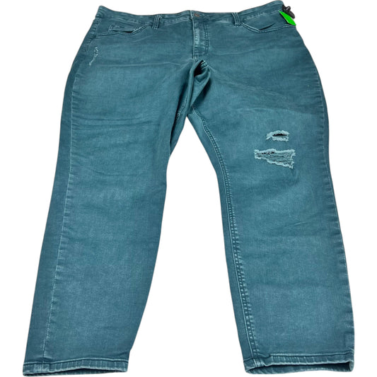 Jeans Skinny By Ava & Viv In Green Denim, Size: 22