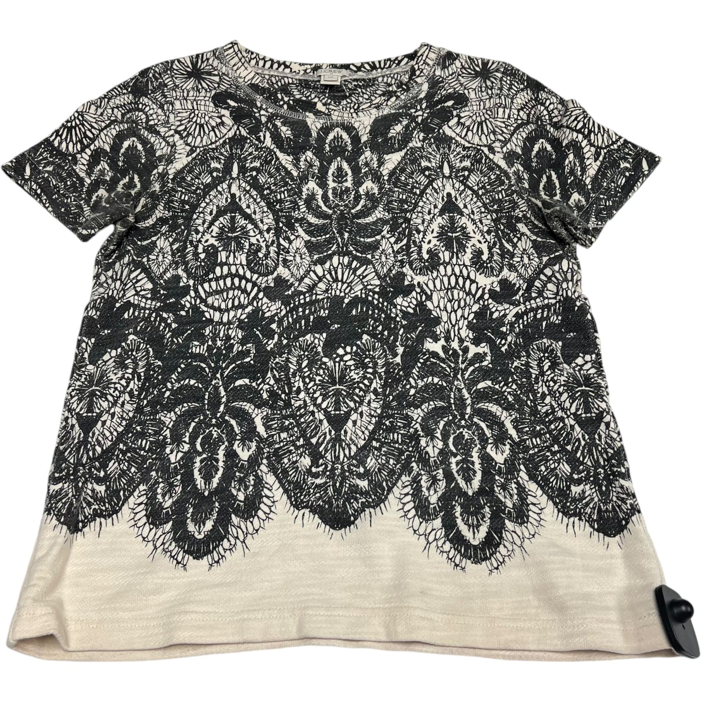 Top Short Sleeve By J. Crew In Cream & Grey, Size: Xs