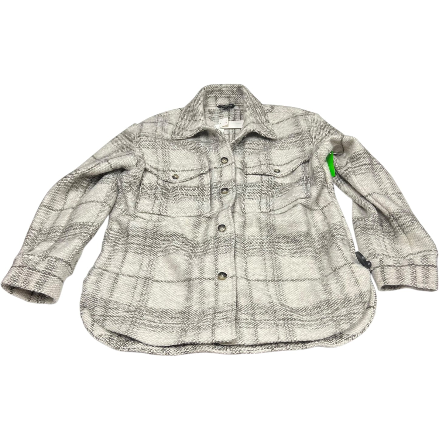 Jacket Shirt By Banana Republic In Plaid Pattern, Size: S