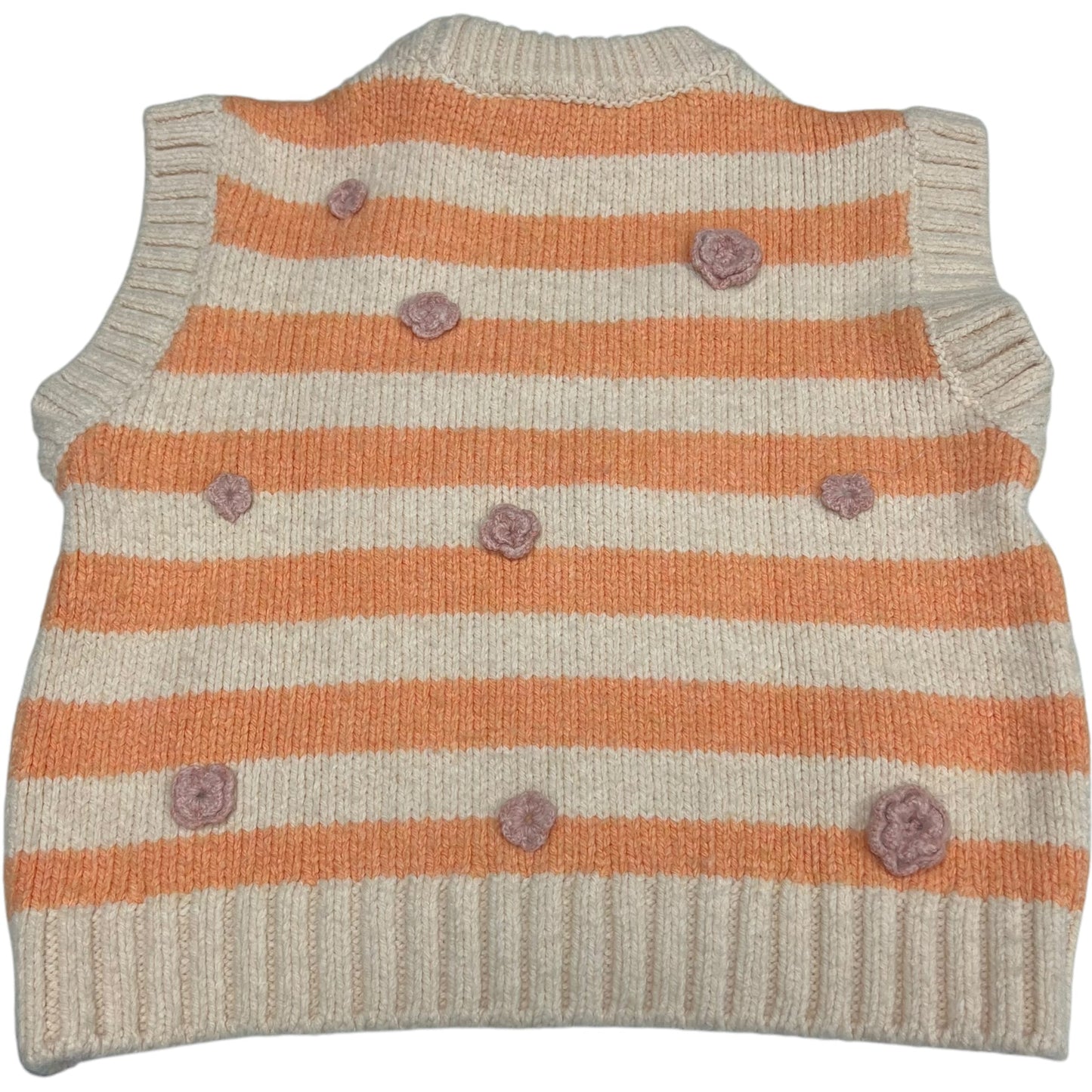 Vest Sweater By Zara In Orange & Pink, Size: M