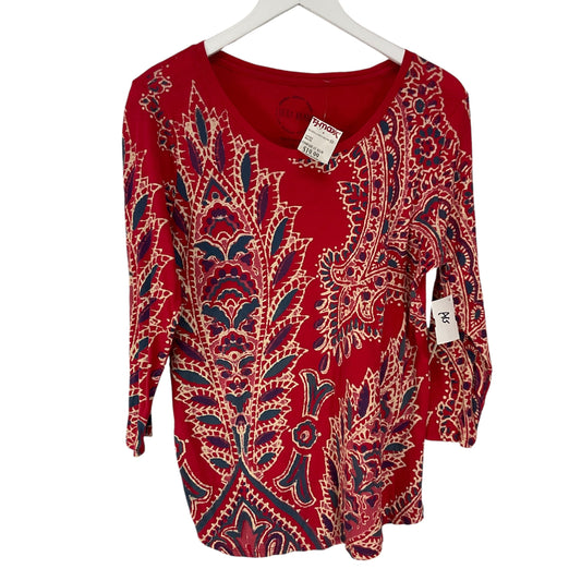 Top Long Sleeve By Lucky Brand In Red, Size: L