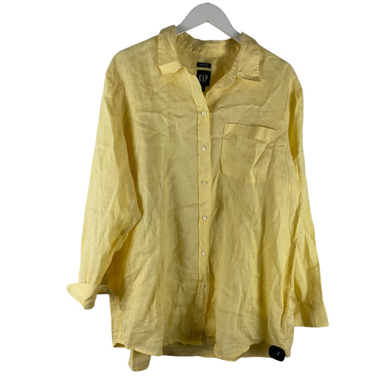 Top Long Sleeve Basic By Gap In Yellow, Size: Xl