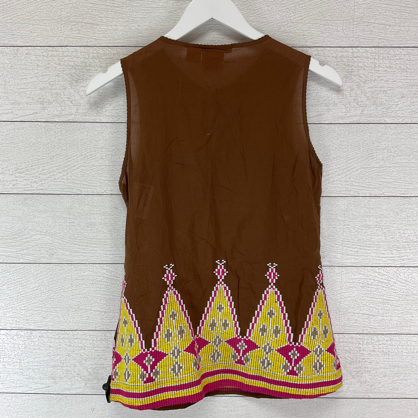 Brown Top Sleeveless Designer Tory Burch, Size 4