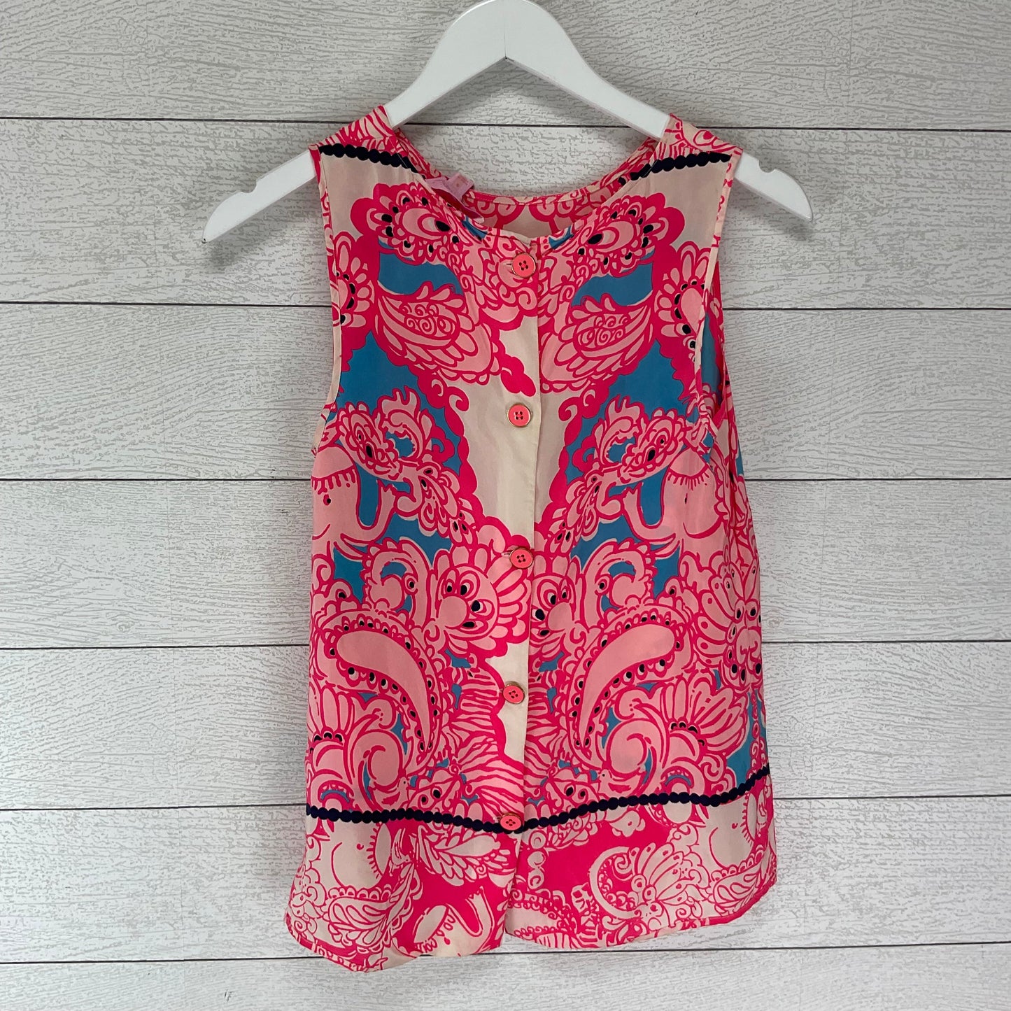 Pink Top Sleeveless Designer Lilly Pulitzer, Size S