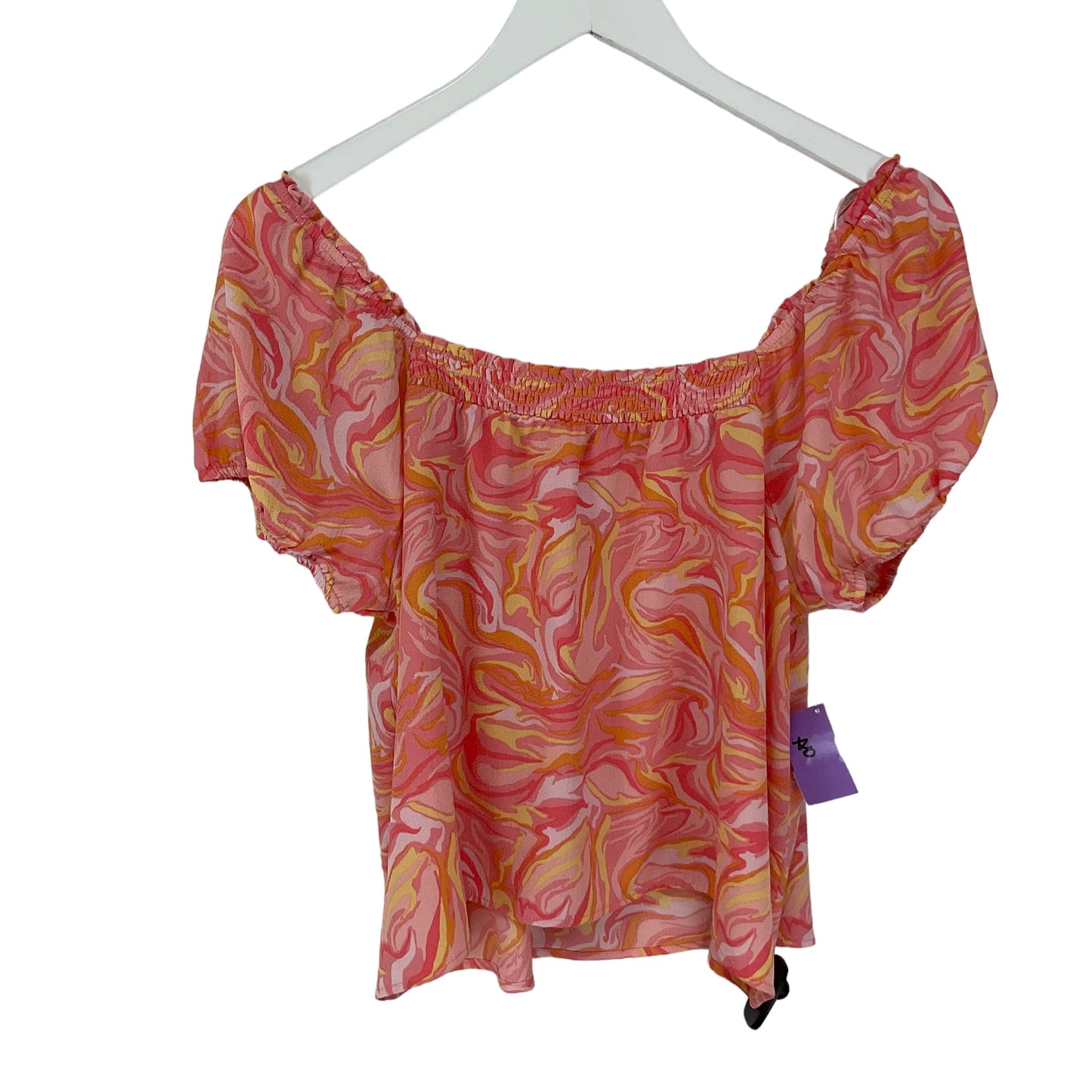 Pink Top Short Sleeve Pink Rose, Size L