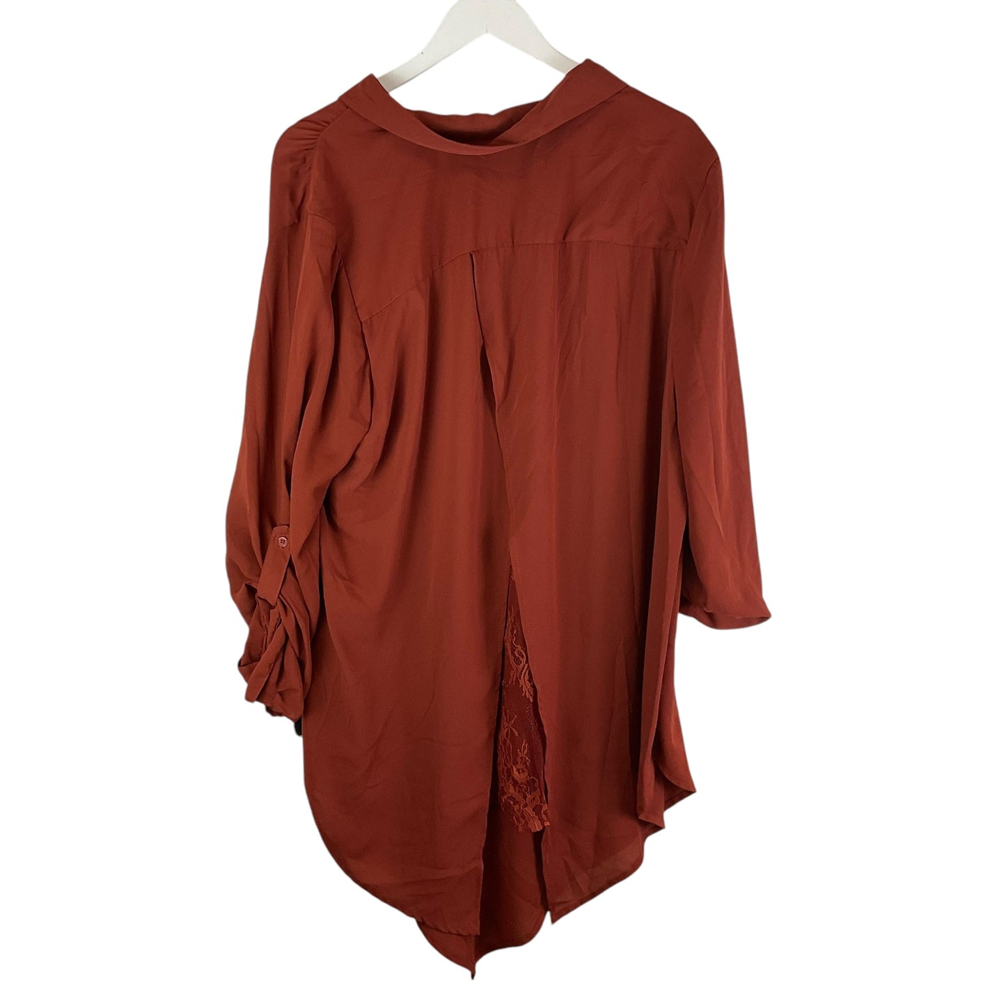 Top Long Sleeve By Ashley Stewart In Orange, Size: 1x