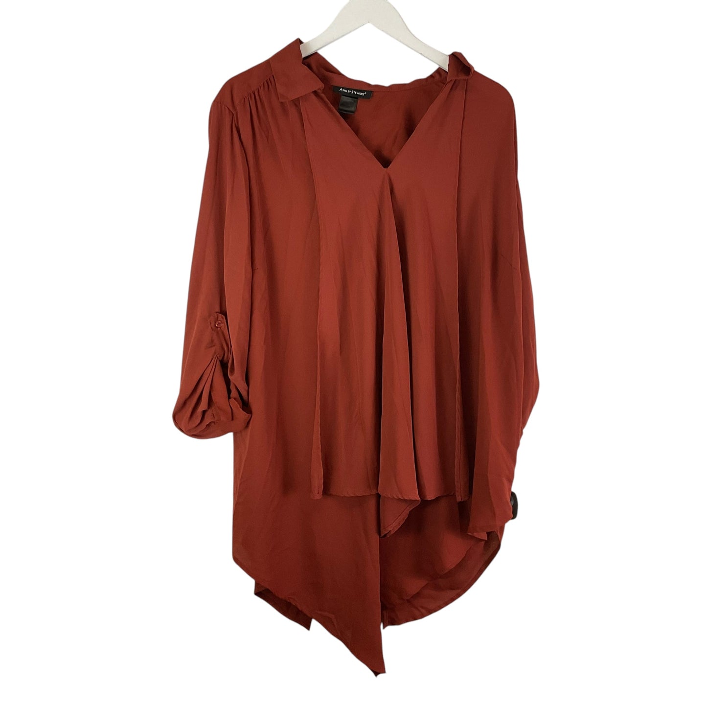 Top Long Sleeve By Ashley Stewart In Orange, Size: 1x