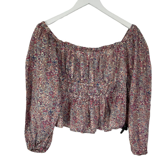 Top Long Sleeve By J. Crew In Floral Print, Size: S