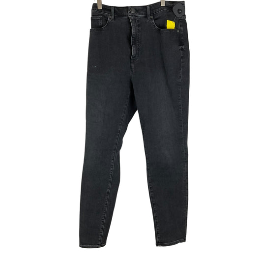 Jeans Skinny By Loft In Black Denim, Size: 12