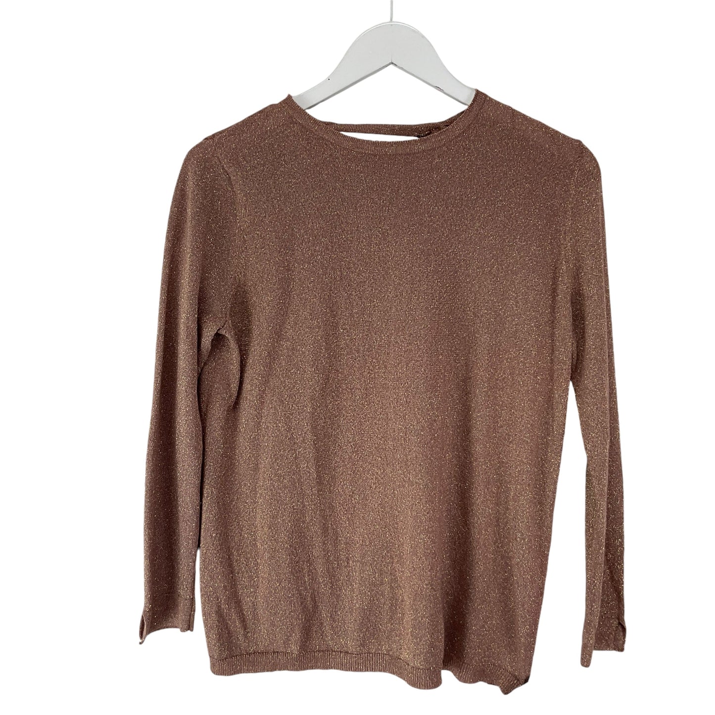 Top Long Sleeve By Zara In Gold, Size: L