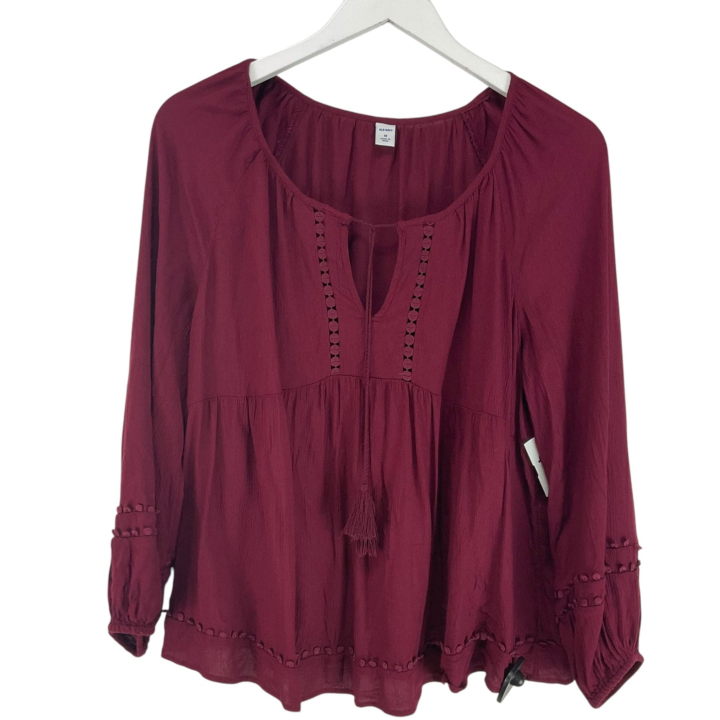 Top Long Sleeve By Old Navy In Red, Size: M