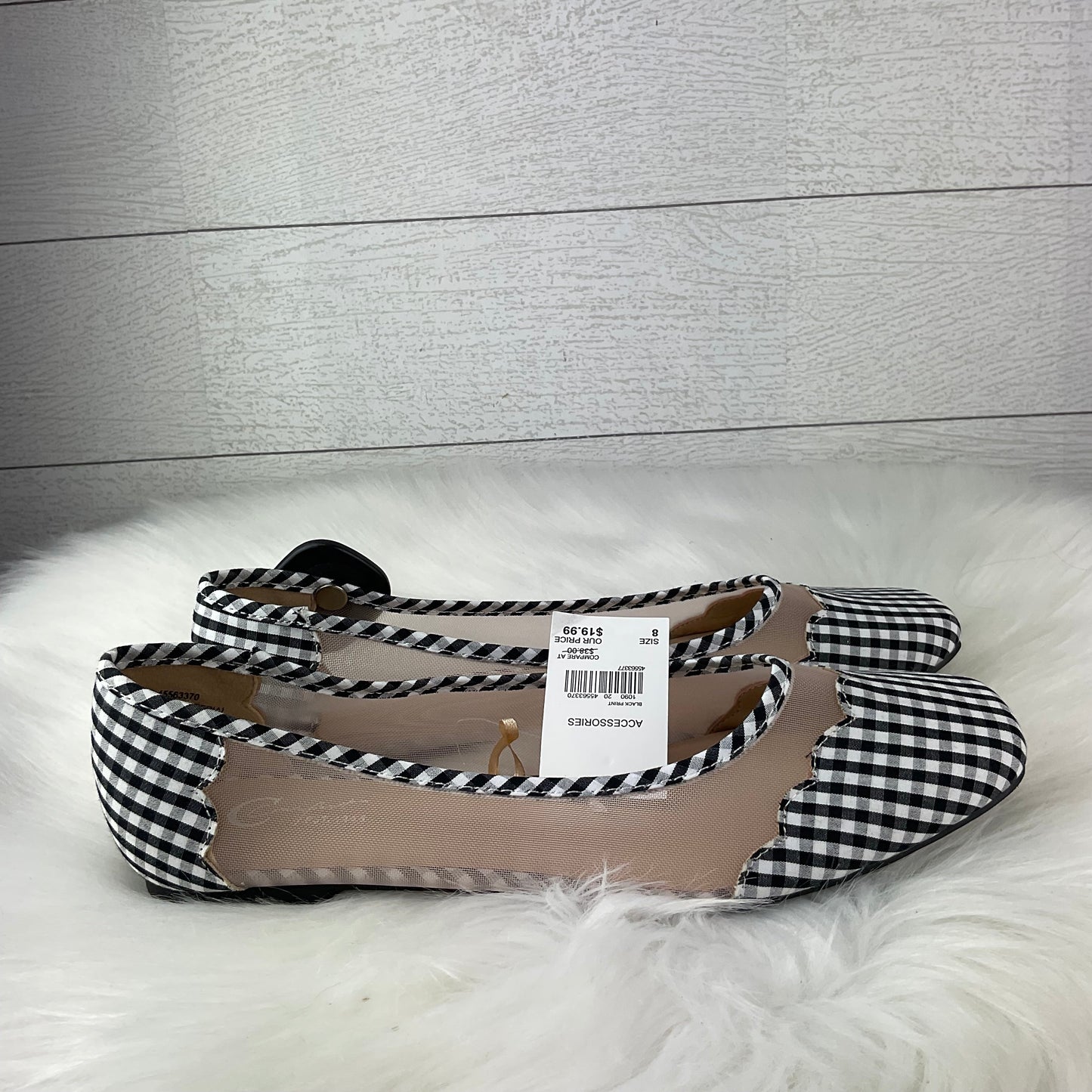 Shoes Flats By Cato In Black & White, Size: 8