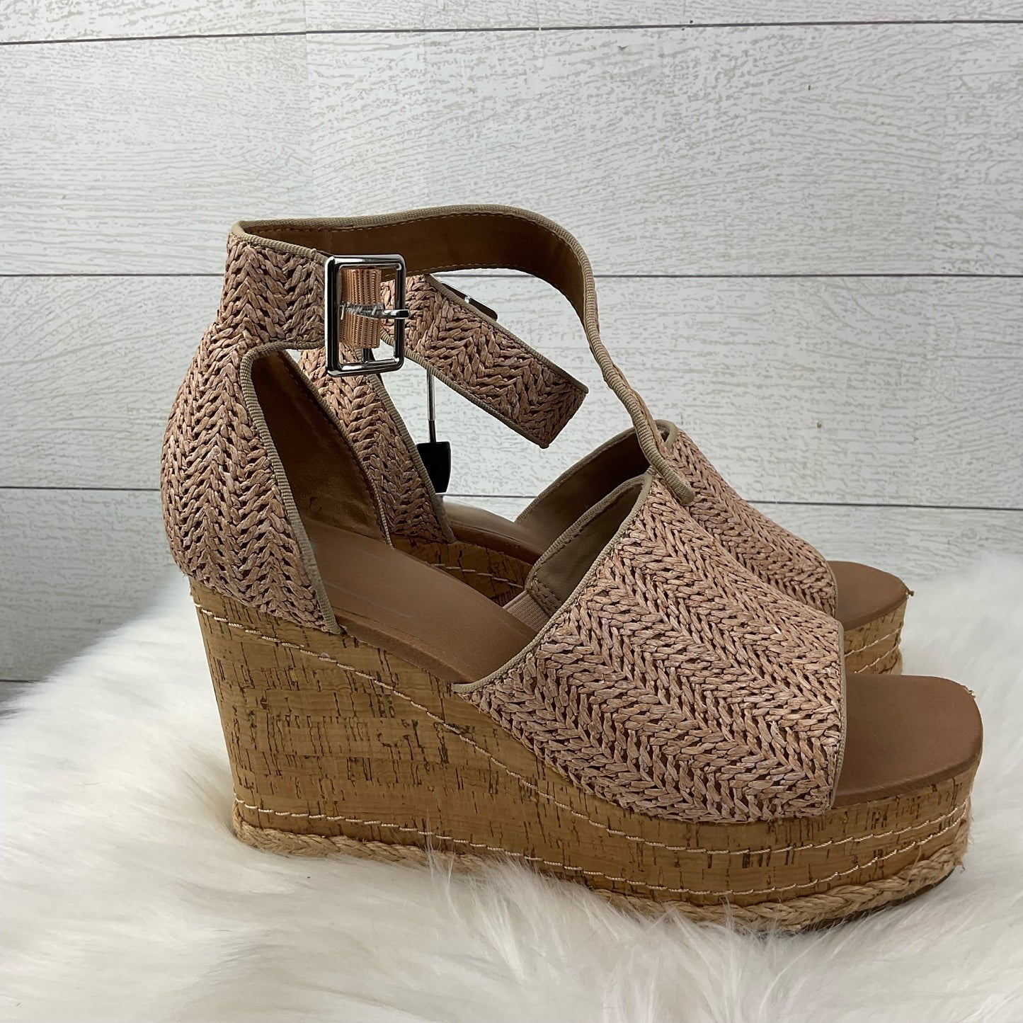 Shoes Heels Wedge By Universal Thread In Tan, Size: 9